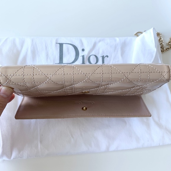 Christian Dior Patent Cannage Lady Dior Chain Wallet w/ Box - Picture 6 of 16
